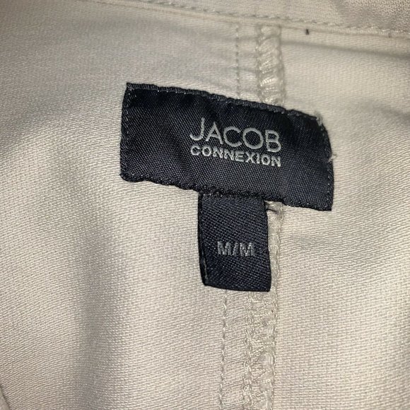 Jacob Connexion Womens Jacket Size M Beige Button Front Fall Coat - Picture 5 of 7